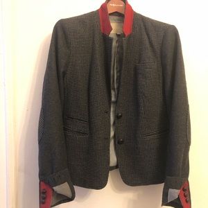 Heather Gray Banana Republic Blazer w/ red accents